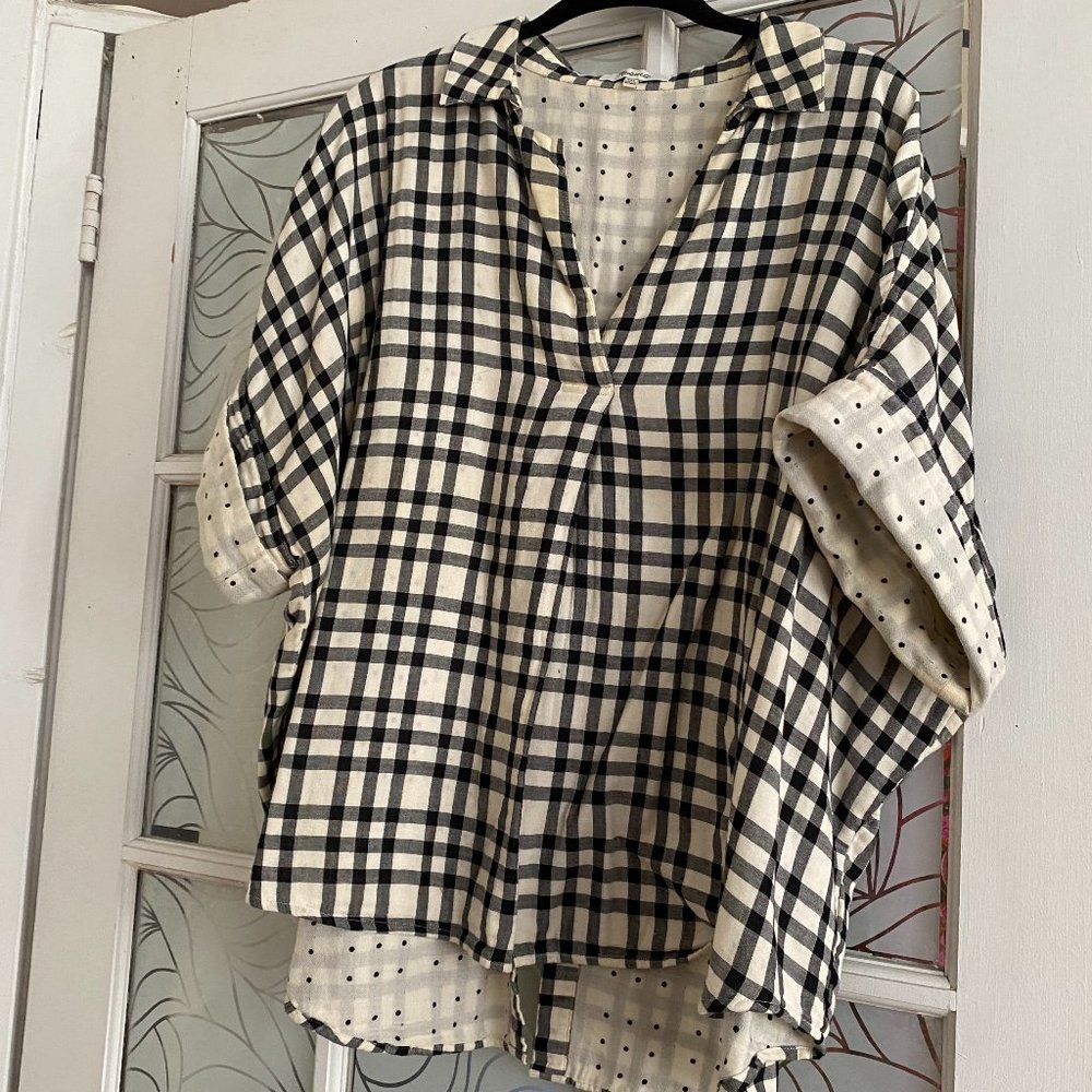 Madewell Button-Back Shirt in Double-Faced Plaid XXL